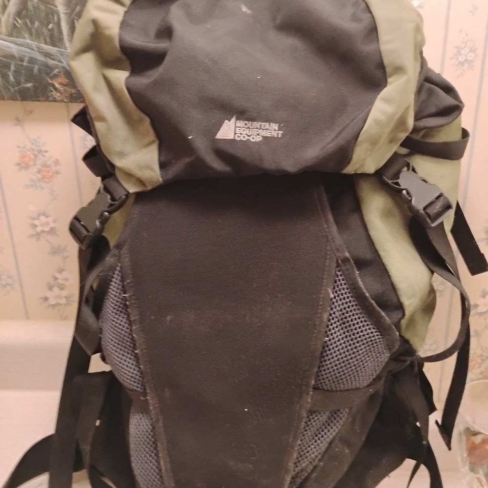 Black and Green Outdoor Backpack with Adjustable Straps